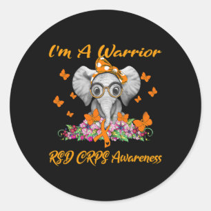 Adesivo Redondo Elefante, sou um guerreiro, Rsd Crps Consciência