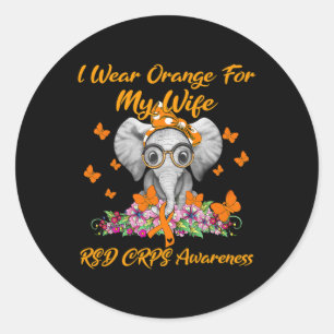 Adesivo Redondo Elefante Visto Laranja Para Minha Esposa RSD CRPS