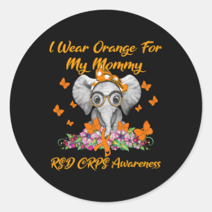 Adesivo Redondo Elefante, Visto Laranja Para Minha Mamãe RSD CRPS