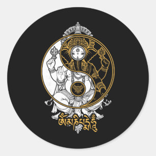 Adesivo Redondo Elefante Yoga Deus Ganesh Ganesha Indiano Yin Yang