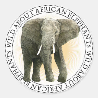 Adesivo Redondo Elefantes Africanos