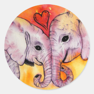 Adesivo Redondo Elefantes em Stickers