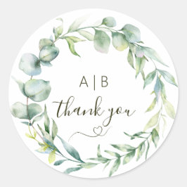 Adesivo Redondo Elegance eucalyptus wreath greenery