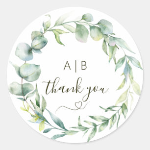 Adesivo Redondo Elegance eucalyptus wreath greenery