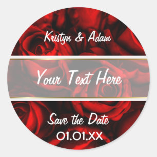 Adesivo Redondo Elegância da rosa vermelha