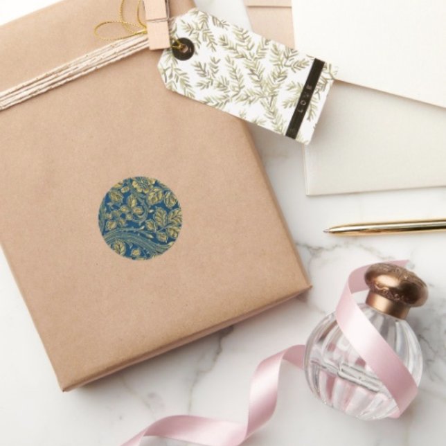 Adesivo Redondo Elegância do Flor do ouro (Criador carregado)