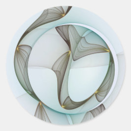 Adesivo Redondo Elegância Dourada abstrato Moderna Turquesa Brown