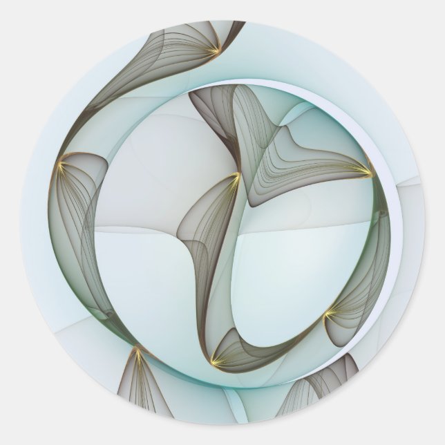 Adesivo Redondo Elegância Dourada abstrato Moderna Turquesa Brown (Frente)