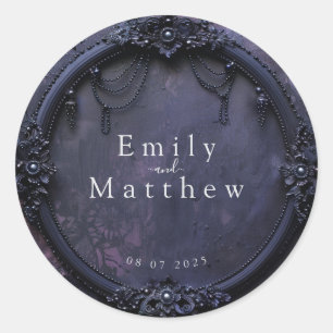 Adesivo Redondo Elegância Gótica da Meia-Noite Escura