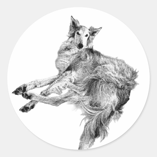 Adesivo Redondo Elegância, Imperturbável – Silken Windhound (Frente)