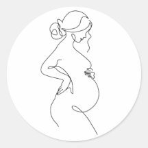 Elegância Materna: Mulheres Grávidas Arte em Linha