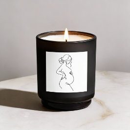 Adesivo Redondo Elegância Materna: Mulheres Grávidas Arte em Linha