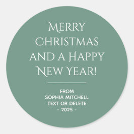 Adesivo Redondo Elegância Mudada - Vinheta de Natal de Teal Oceâni