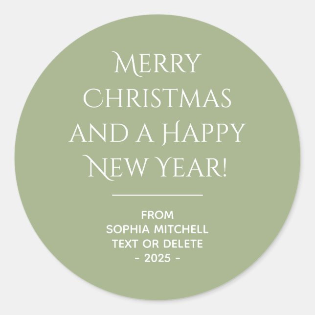 Adesivo Redondo Elegância Mudada - Vinheta de Natal Tranquila (Frente)