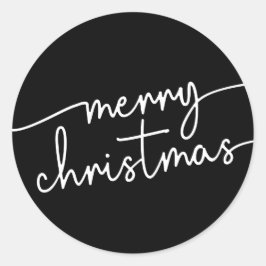 Adesivo Redondo Elegância Polida: Feliz Natal em Letra Script Chiq