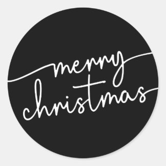 Adesivo Redondo Elegância Polida: Feliz Natal em Letra Script Chiq