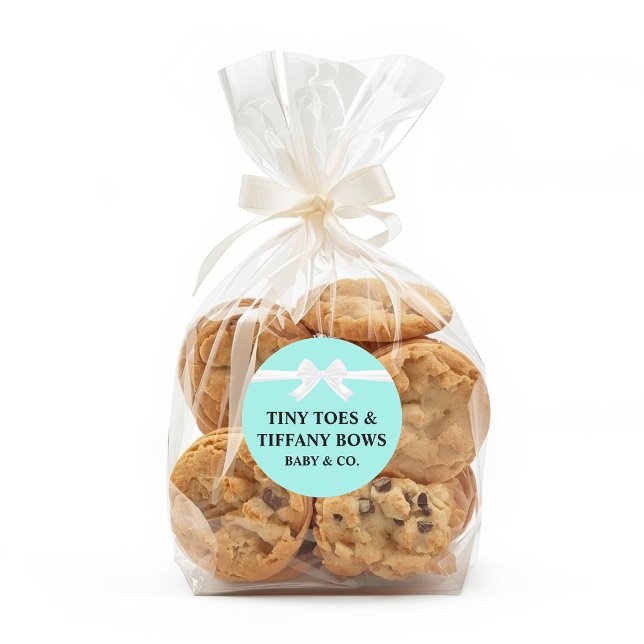 Adesivo Redondo Elegant Baby & Co Black Teal Baby Shower (Criador carregado)