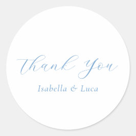 Adesivo Redondo Elegant Blue and White Coastal Chic Wedding