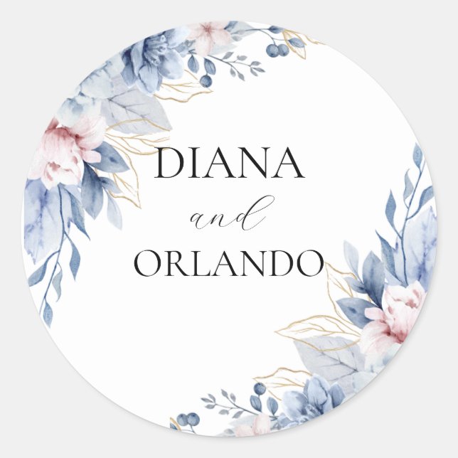 Adesivo Redondo Elegant Boho Wildflower (Frente)