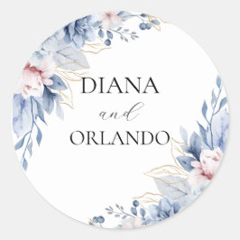 Adesivo Redondo Elegant Boho Wildflower