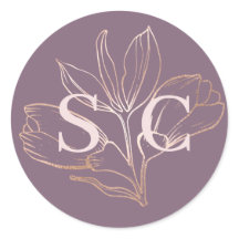 Elegant Dusty Rose Botancial Monogram Wedding