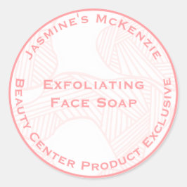 Adesivo Redondo Elegant Feminine Rose Pink Beauty Center Product