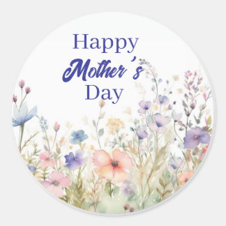 Adesivo Redondo Elegant floral happy Mother's day design