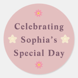 Adesivo Redondo Elegant Friendship Day Sticker for Her.