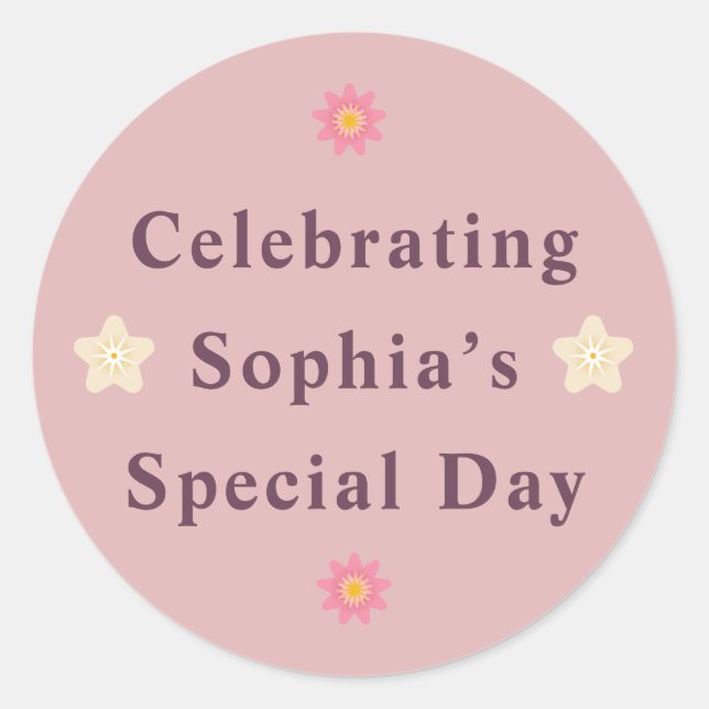 Adesivo Redondo Elegant Friendship Day Sticker for Her. (Frente)