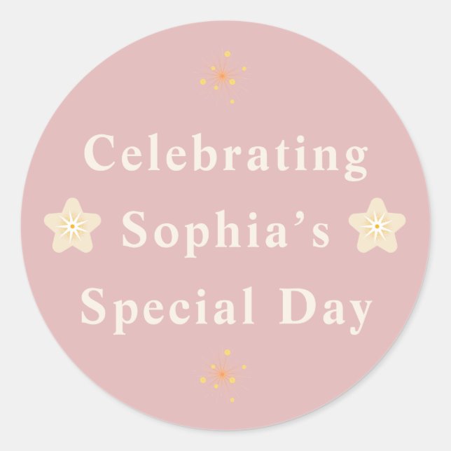 Adesivo Redondo Elegant Friendship Day Sticker for Her. (Frente)