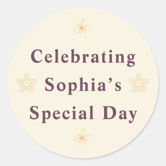 Adesivo Redondo Elegant Friendship Day Sticker for Her. (Frente)