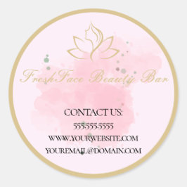 Adesivo Redondo Elegant gold and black beauty salon