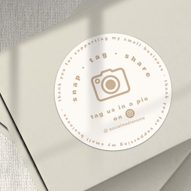 Adesivo Redondo Elegant Gold Neutral Branded Business Thank you  (Elegant Gold Neutral Branded Business Thank you Classic Round Sticker)