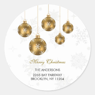 Adesivo Redondo Elegant Gold Ornament Christmas Round Sticker