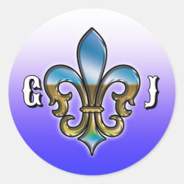 Adesivo Redondo Elegant Golf Monogram Design