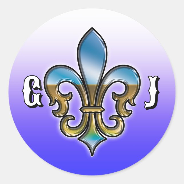 Adesivo Redondo Elegant Golf Monogram Design (Frente)