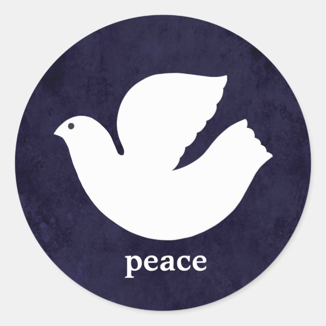 Adesivo Redondo Elegant Green Modern Peace Holiday Envelope Seal (Frente)