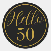 Elegant Hello 50 Birthday Design