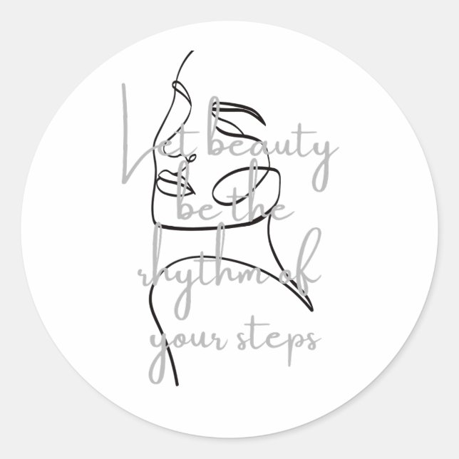 Adesivo Redondo Elegant Inspirational Quote Sticker (Frente)