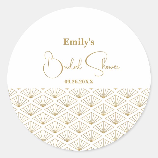 Adesivo Redondo Elegant Japanese Bridal Shower (Frente)