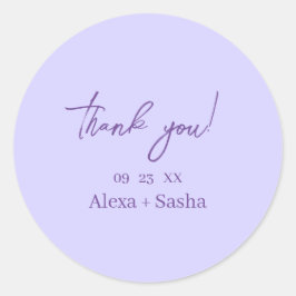Adesivo Redondo Elegant Light Purple Lilac Flowers Wedding