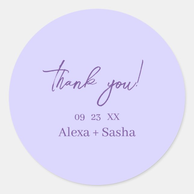 Adesivo Redondo Elegant Light Purple Lilac Flowers Wedding (Frente)