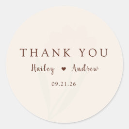 Adesivo Redondo Elegant Minimal Floral Wedding Round Sticker