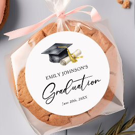 Adesivo Redondo Elegant Minimal Minimalist Graduation