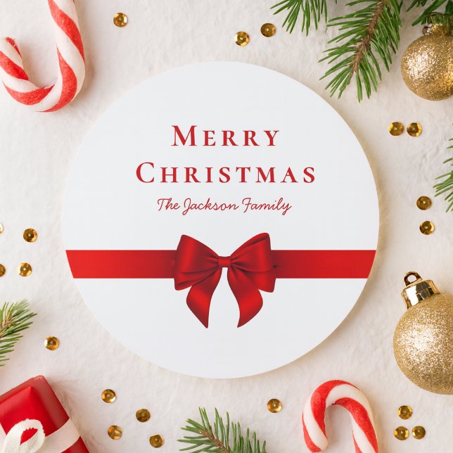 Adesivo Redondo Elegant Minimal Simple Modern Typography Christmas (Criador carregado)