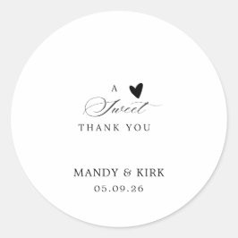 Adesivo Redondo Elegant Modern Calligraphy Wedding Favor Sticker