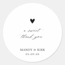 Adesivo Redondo Elegant Modern Calligraphy Wedding Favor Sticker