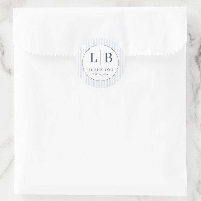 Adesivo Redondo Elegant Navy Initial Emblem (Bolsa)