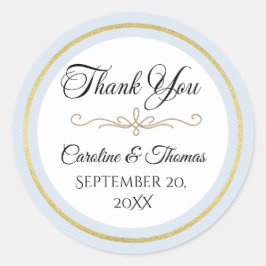 Adesivo Redondo Elegant Pearl Gold Script Wedding Romantic Pearls