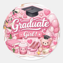 Elegant Pink Floral Graduation Party envelop seal